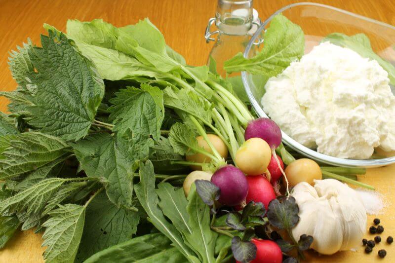 Zutaten Brennessel-Radieschen-Quark